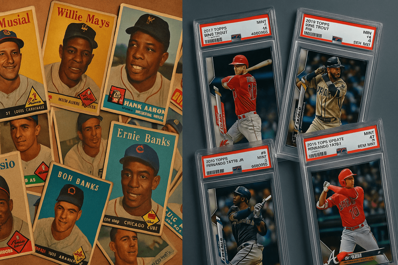 Baseball cards background
